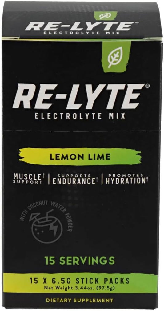 RELYTE - Re-lyte Limão Lima Mistura de Bebida Eletrolítica 15 Sachês 97g