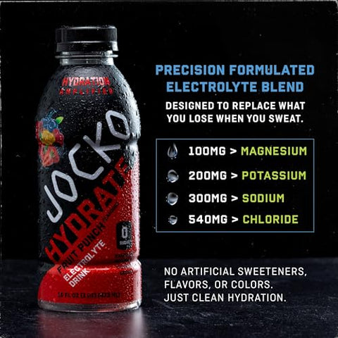 Bebidas Hidratantes e Amplificadoras de Hidratação – Sabor Frutas Vermelhas – 12 Unidades de 473ml (16oz) - Jocko Fuel