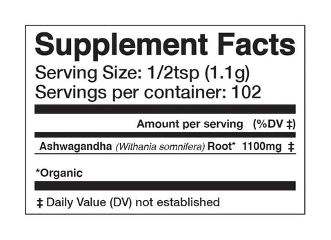 Anima Mundi Apothecary - Anima Mundi Ashwagandha em Pó – Raiz de Ashwagandha Orgânica da Índia – Conhecida como Ginseng Indiano – Suplemento Herbal Calmante – Adicione ao Chá – 100g