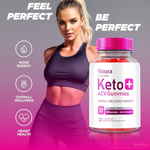 NutraRize - (3 Pacotes) Gomas Noura Keto ACV, Oficial Noura Keto, Gomas Keto ACV, Keto Plus ACV Natural, Avaliações de Vinagre de Maçã Keto (180 Gomas)