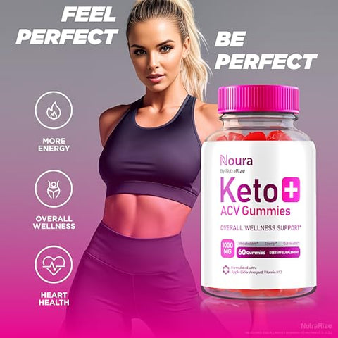 NutraRize - (3 Pacotes) Gomas Noura Keto ACV, Oficial Noura Keto, Gomas Keto ACV, Keto Plus ACV Natural, Avaliações de Vinagre de Maçã Keto (180 Gomas)
