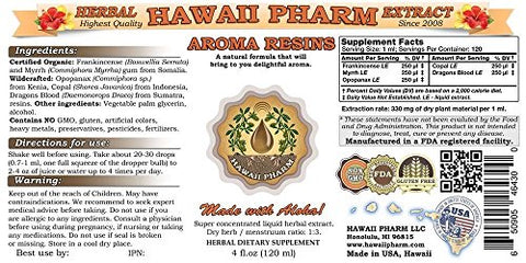 Opopanax, Copal, Incenso, Mirra e Sangue de Dragão – Extrato Líquido Aromático, Suplemento Herbal, Hawaii Pharm, Fabricado nos EUA, 4 fl.oz (118 ml)
