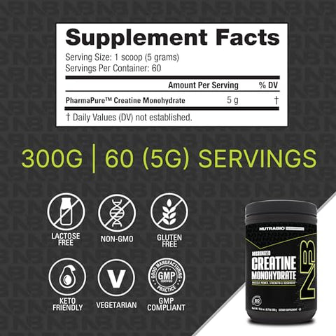 Creatine Monohydrate – Energia, Recuperação e Força Muscular – 300g - NutraBio