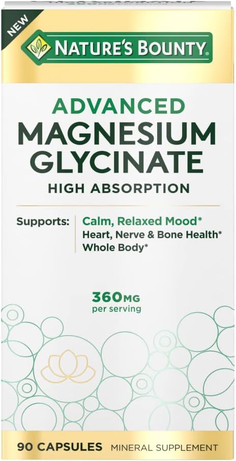 Nature's Bounty - Nature’s Bounty Magnésio Glicinato de Alta Absorção, Suporte para um Estado Calmo – 100g