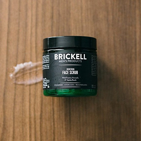 Brickell Men's Products - Brickell Men’s Renewing Face Scrub 4oz – Esfoliante Facial Natural e Orgânico com Grânulos de Jojoba, Extrato de Café e Pumice