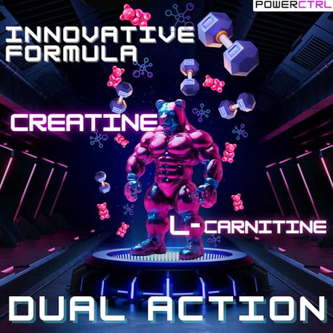 POWERCTRL - Gomas de Creatina com L-Carnitina para Homens – Potencialize seus resultados!