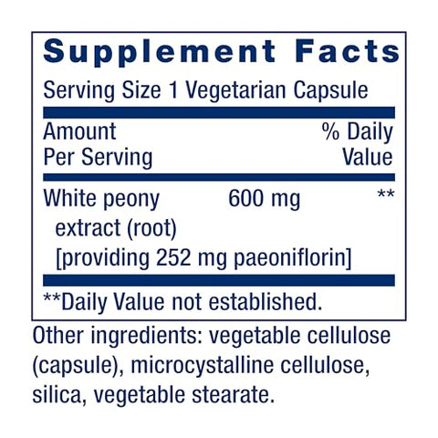 Peony Immune – Suporte à Saúde Imunológica, Raiz de Peônia Branca, Sistema Imunológico, Sem Glúten, Não-OGM, Vegetariano, 60 Cápsulas - Life Extension