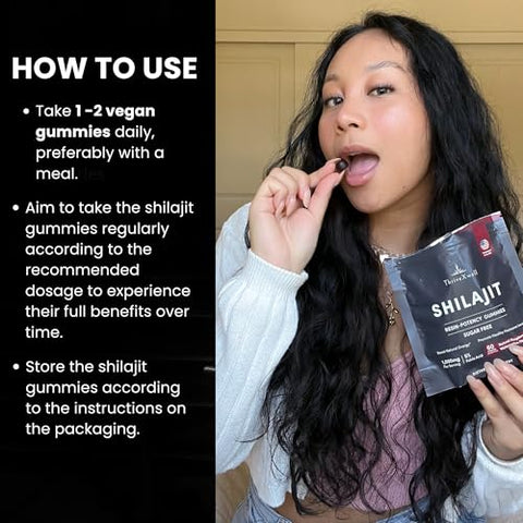 ThriveXwell - Gummies de Potência de Resina de Shilajit Puro do Himalaia para Homens – Marca: Pure