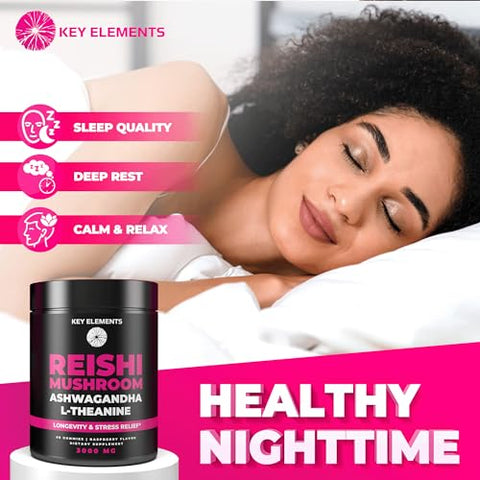 KEY ELEMENTS - Gomas de Cogumelo Reishi Natural  – 60 gummies