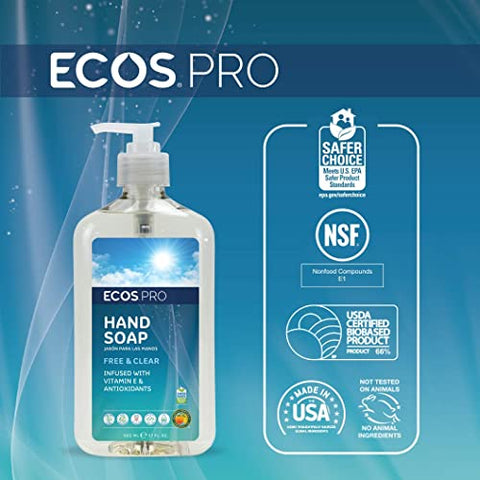 Sabonete Líquido ECOS PRO | Hipoalergênico | Sem Perfume | Fórmula Prontamente Biodegradável | Com Vitamina E | 500ml