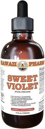 Hawaii Pharm - HawaiiPharm Extrato Líquido de Violeta Doce, Pó de Folha de Violeta Doce (Viola Odorata) em Tintura, Herbal, Fabricado nos EUA, 120 ml