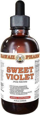 Hawaii Pharm - HawaiiPharm Extrato Líquido de Violeta Doce, Pó de Folha de Violeta Doce (Viola Odorata) em Tintura, Herbal, Fabricado nos EUA, 120 ml