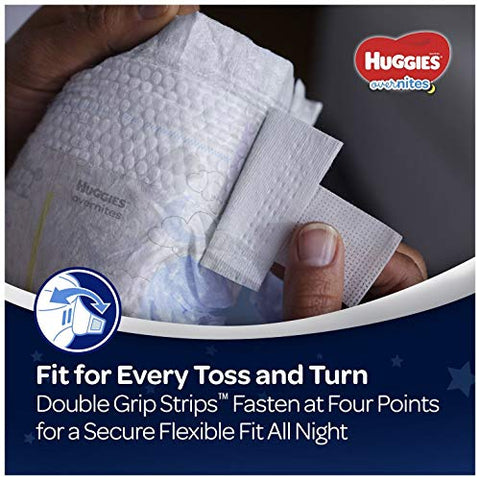 Fraldas HUGGIES OverNites, Tamanho 5 (12 kg), 18 un, Fraldas Noturnas, Pacote Econômico (Embalagem Pode Variar)