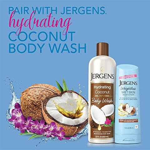Wet Skin Body Moisturizer com Óleo de Coco, Loção de Banho para Pele Seca 300 ml (Pacote com 3 unidades) - Jergens