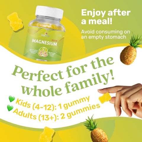 Gomas de Magnésio 200mg – 60 un | Suplemento de Magnésio Glicinato para Relaxamento, Alívio do Estresse e Sono para Adultos - BeLive
