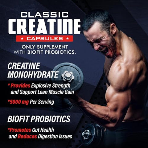Old School Labs - Creatine Monohydrate Capsules BioFit™ 5000mg (Força Máxima) – Suporte ao Crescimento Muscular
