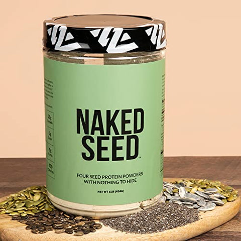 Naked Nutrition - Naked Seed – Pó de Proteína de 4 Sementes, 4 Ingredientes – Chia, Melancia, Girassol e Abóbora – Sem Glúten, Sem Soja, Vegano, Sem OGMs, Sem Adoçantes Artificiais – 15g