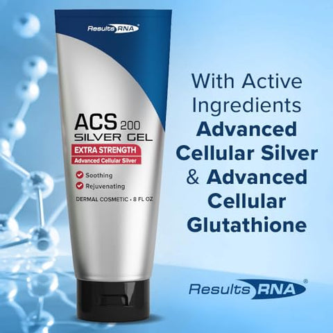 Gel de Prata-Glutatião ACS 200 – Gel Avançado de Prata Coloidal Celular para Cuidados com Feridas – 50g - Results RNA
