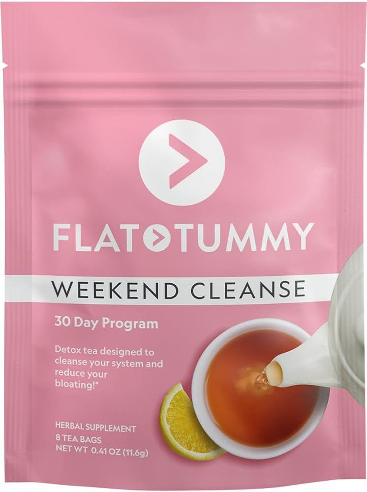 Flat Tummy Tea - Chá Detox Flat Tummy Weekend Cleanse – Programa de 30 Dias – Limpeza Natural do Cólon com Sene e Raiz de Dente-de-leão, Alívio de Inchaço para Mulheres – Suporte à Digestão com Desintoxicação