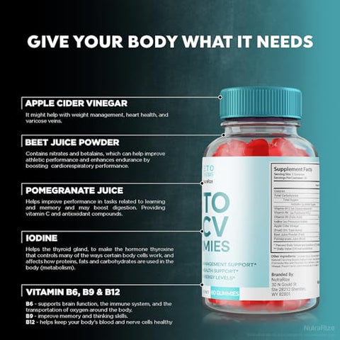 NutraRize - Gomas Keto Genesis ACV para Perda de Peso Avançada – 2 Pacotes | Força Máxima | KetoGenesis – 60 gomas