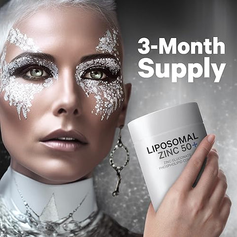 Liposomal Zinc – Suplemento de Zinco 50 mg – 3 Meses de Fornecimento – Entrega Lipossomal – Matriz de Entrega Lipossomal – Vegano - Codeage