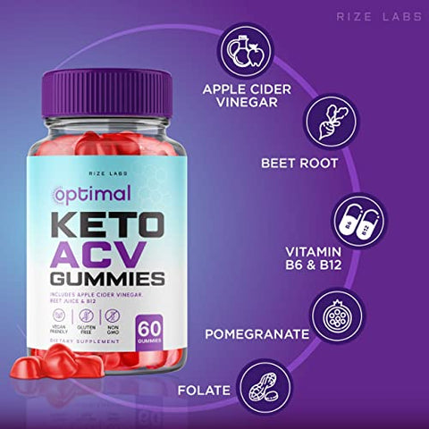 rize labs - (3 Pacotes) Gomas Optimal Keto – Gomas Optimal Keto ACV, Gomas Optimal Keto ACV para Perda de Peso com Suplemento de Vinagre de Maçã para Queimar Gordura da Barriga Gomitas Extra Fortes Por Peso