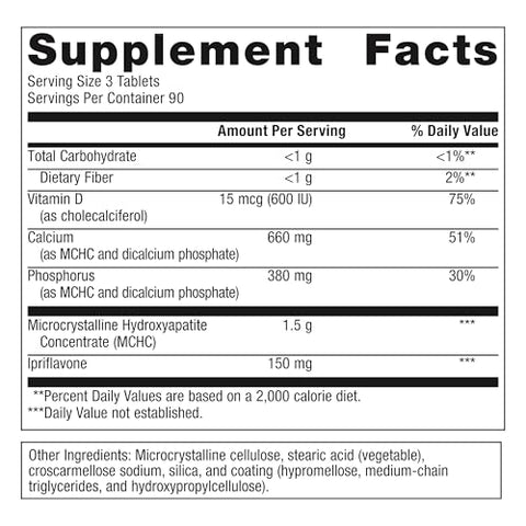 Bone Builder Prime – Suplemento para Fortalecimento Ósseo com Ipriflavona – Suporte Mineral Completo – com Cálcio, Vitamina D - Metagenics