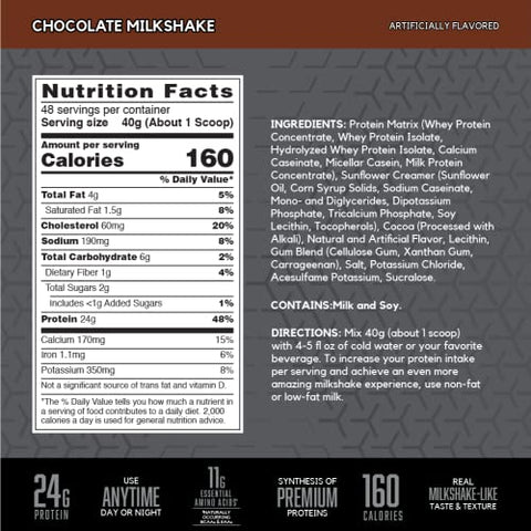 SYNTHA-6 Edge Proteína em Pó, Chocolate com Whey Hidrolisado, Caseína Micelar, Isolado de Leite, Baixo Açúcar, 24g Proteína, Milkshake, 48 Porções - BSN