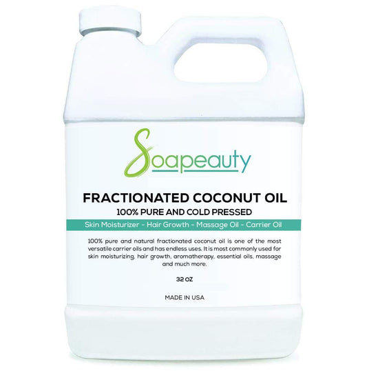 Óleo de Coco Fracionado Soapeauty | Prensado a Frio Refinado | 100% Natural | Disponível em Quantidade | Veículo para Óleos Essenciais, Rosto, Pele, Hidratante para Cabelo, Fabricação de Sabão | 32 ml