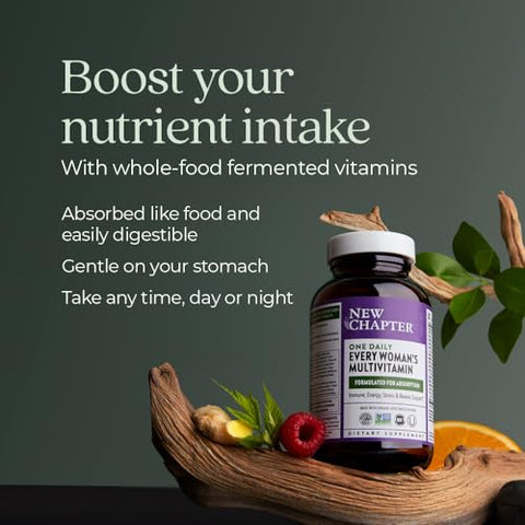 Multivitamínico Feminino para Imunidade, Beleza e Energia com 20 Nutrientes — Diário para Mulheres, Suave no Estômago, 96 Comprimidos - New Chapter