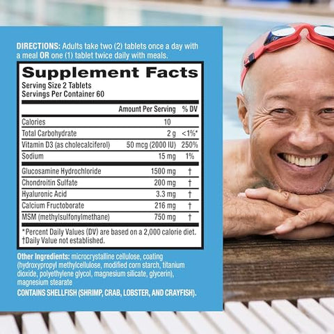 Advanced Glucosamina Condroitina MSM Vitamina D3 – Suporte para Articulações, Mobilidade, Conforto, Força e Flexibilidade - Move Free