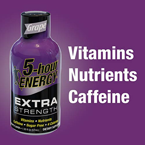 Shot Uva Extra Forte 1,93 Onça (54,7 g) – Embalagem com 24 Unidades - 5-hour ENERGY