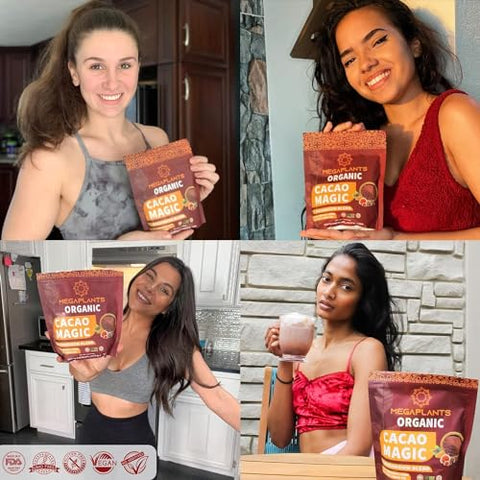 MEGAPLANTS - MegaPlants Cacao Magic (50 Porções) | Superfood 5 Blend de Cogumelos | Cogumelo do Leão, Reishi, Chaga, Cordyceps, Turkey Tail | Smoothie, Chocolate Quente, Alternativa ao Café