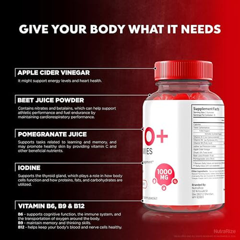 NutraRize - KetoOne ACV Gummies – Gomitas KetoOne ACV para Perda de Peso Avançada (60 unidades)