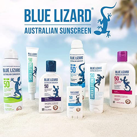 Protetor Solar BLUE LIZARD Sensitive Stick Mineral com Óxido de Zinco, FPS 50, Resistente à Água, Proteção UVA UVB, Fácil de Aplicar, Sem Fragrância, 15g (Pacote com 2)
