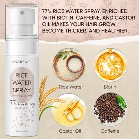 ANAREAL - Água de Arroz para Crescimento Capilar – Sérum Spray 200ml para Mulheres – Marca BrandName