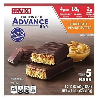 Generic - Barras de Proteína Genéricas Elevation – Chocolate Peanut Butter – 5 barras (60g cada) | 300g no total