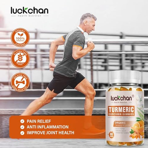 LUCKCHAN - (2 Pacotes) Gomas de Cúrcuma Curcumina com Gengibre – 100% Natural e Deliciosas | Marca: Turmeric Curcumin