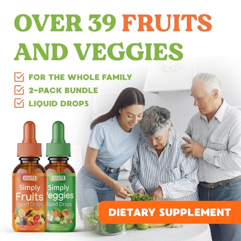 Simply Nature's Promise - Promessa da Natureza Simples – Suplementos de Frutas e Vegetais – Gotas Líquidas – Feito com Superfoods de Alimentos Integrais, Embalado com Vitaminas – Marca Simply Nature’s Promise