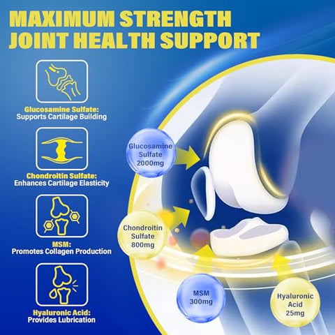 NEVISS - Gomas Preenchidas de Glucosamina Condroitina MSM Sem Açúcar 3100mg – Suporte para Articulações – Com Cúrcuma, Boswellia e Ácido Hialurônico