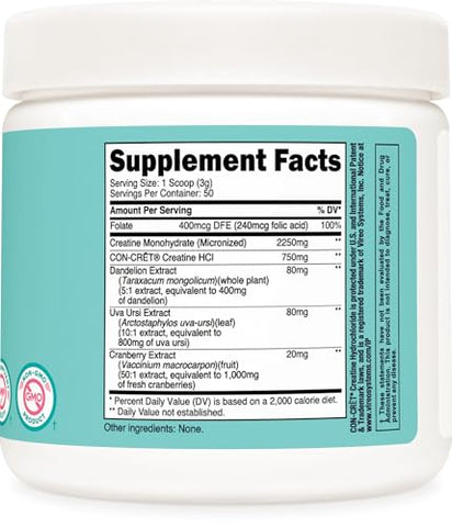 Creatine Monohydrate Powder for Women – Micronized, Unflavored – 50 Servings – Vegetarian, Non-GMO, Gluten Free – 100% Pura – 250g - Nutricost