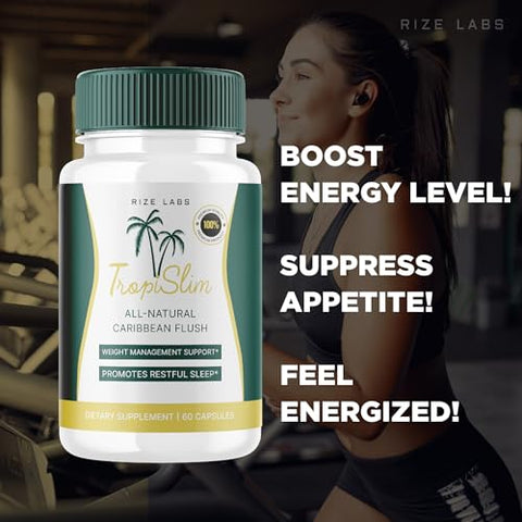 rize labs - (Tropical) Tropislim Oficial, Tropislim Flush Natural do Caribe, Suplemento para Perda de Peso, Cápsulas Tropislim para Mulheres, Estilo de Vida Saudável Corpo Mais Magro, Avaliações Tropicais