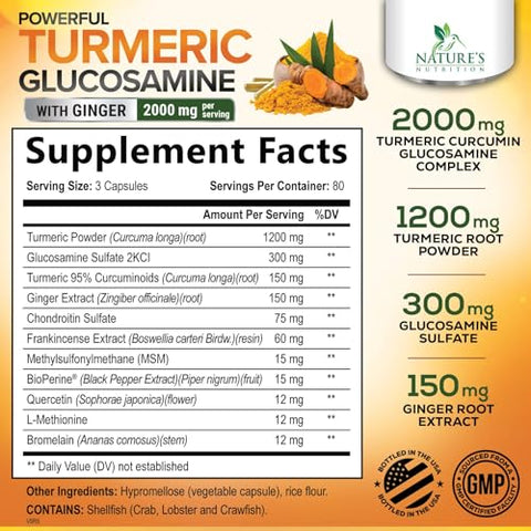 Nature's Nutrition - Curcuma com BioPerine e Gengibre – Potencialize sua Saúde com a Marca Turmeric+ – 100g