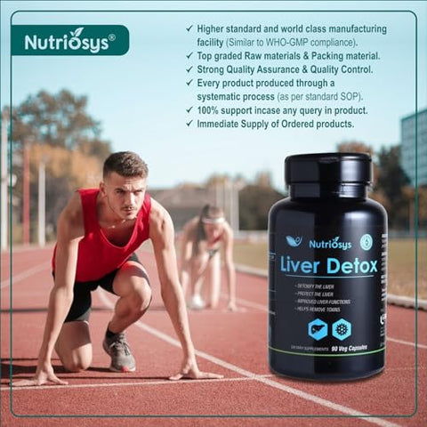 Nutriosys - Desintoxicação do Fígado 90 Cápsulas Vegetarianas, Suplemento para um Sistema Saudável, Cápsulas de Vitaminas para Homens, Mulheres e Adultos, Multivitaminas em Cápsulas, Suplementos de Vitaminas