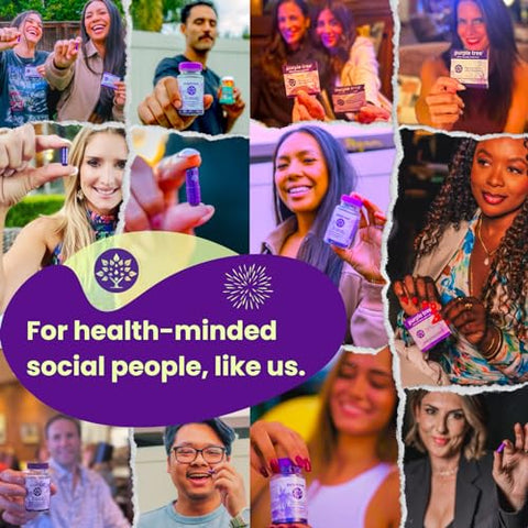 purple tree - Vitaminas pós-celebração da árvore roxa | Suporte ao fígado, repositor corporal, hidratação rápida | DHM, Cardo Mariano, Eletrólitos, Vitamina B, Casca de Salgueiro