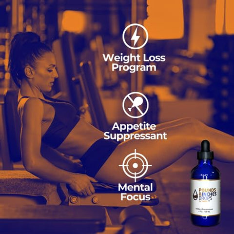 Pounds and Inches Drops - Dirobi Pounds and Inches – Gotas para Perda de Peso, Suplemento Líquido para Emagrecimento para Mulheres e Homens, Alternativa de Pílula Dietética com Sabor Delicioso de Mirtilo