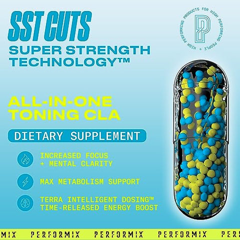 SST Cuts – Termogênico com CLA – Energia, Foco – 60 cápsulas - PERFORMIX