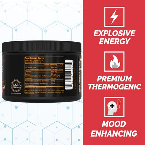 Alphamine: Pó Energético Termogênico com L-Carnitina, Sabor Maçã Verde, 60 Porções - PEScience