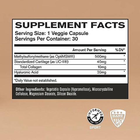 Cápsulas de Suporte Articular BPN Strong Joints UC-ll® – Conforto, Mobilidade e Flexibilidade Articular - BARE PERFORMANCE NUTRITION