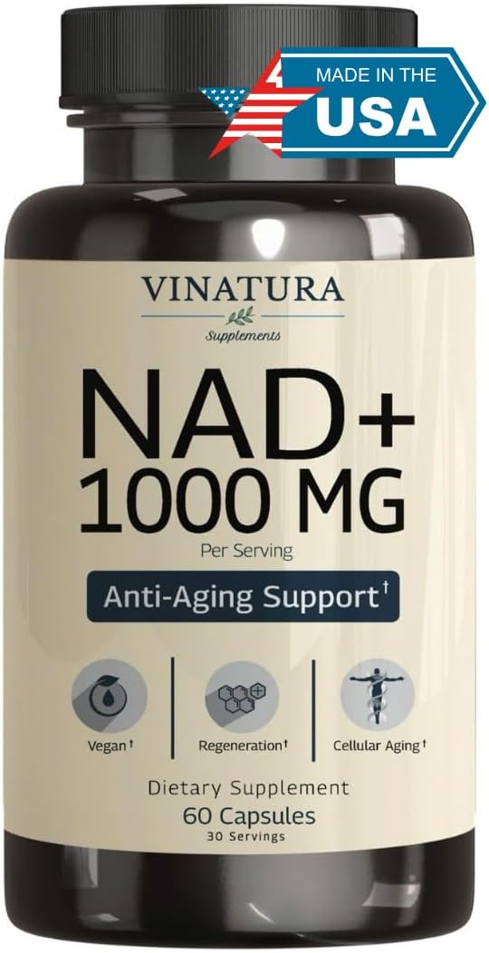 VINATURA - Suplemento NAD 1000 mg – Puro NAD para Rejuvenescimento